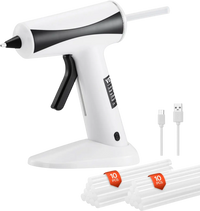 VEVOR Hot Glue Gun, Rechargeable Cordless Glue Gun, Mini Wireless Hot Glue Gun Kit with 2200mAh Battery, 20 Pcs Glue Sticks, Fast Preheating & High Temp, for Crafts, Arts, DIY, Quick Home Repairs