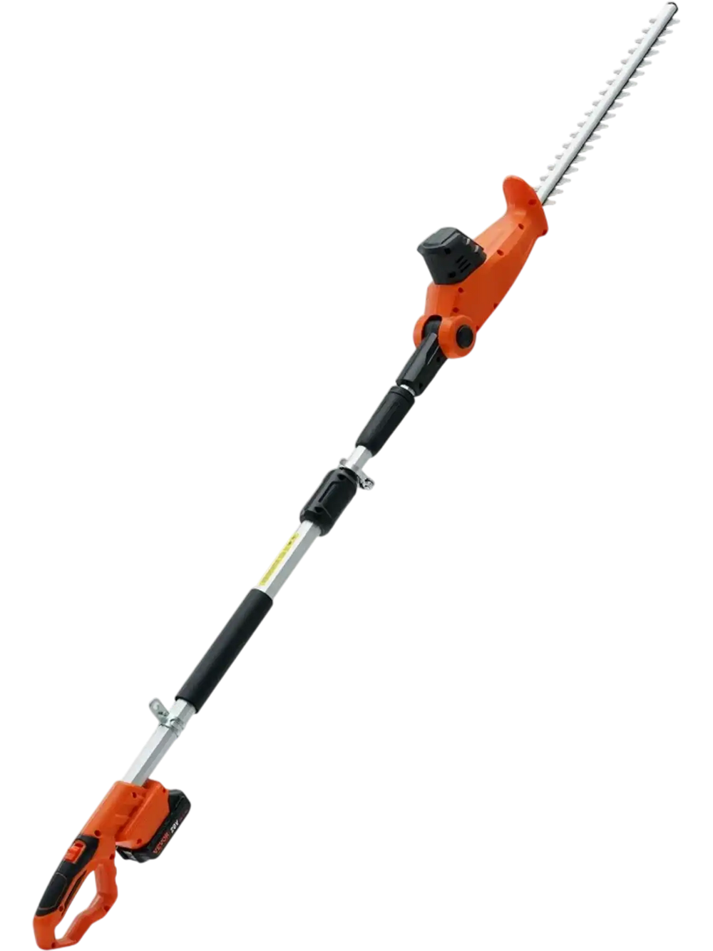 VEVOR 20V Cordless Hedge Trimmer, 18 inch Double-edged Steel Blade, Pole Hedge Trimmer Kit 20V Battery, Fast Charger Included, 74"-94" Telescoping Design for High Branches