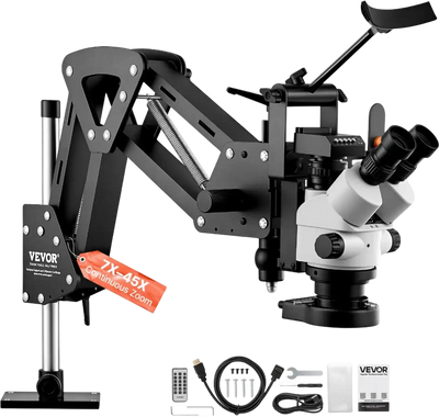 Vevor Jewelry Microscope Multi-Directional Spring Bracket 7X-45X with Adjustable LED Light New