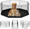 VEVOR Dog Playpen, 8 Panels Foldable Metal Dog Exercise Pen with Bottom Pad, 24" H Pet Fence Puppy Crate Kennel with Ground Stakes, Indoor Outdoor Dog Pen for Small Medium Pets, for Camping, Yard