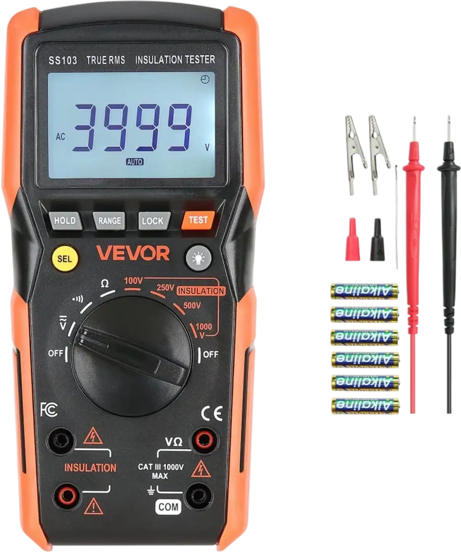 Vevor Digital Multimeter 1000V TRMS 4000-Count Tester New