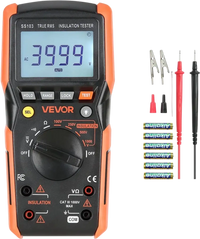 VEVOR Digital Multimeter, 4000-Count TRMS Voltmeter Ohmmeter, 1000V AC/DC Voltage Tester with Switchable Auto/Manual Range for Voltage, Resistance, and Continuity Measurment