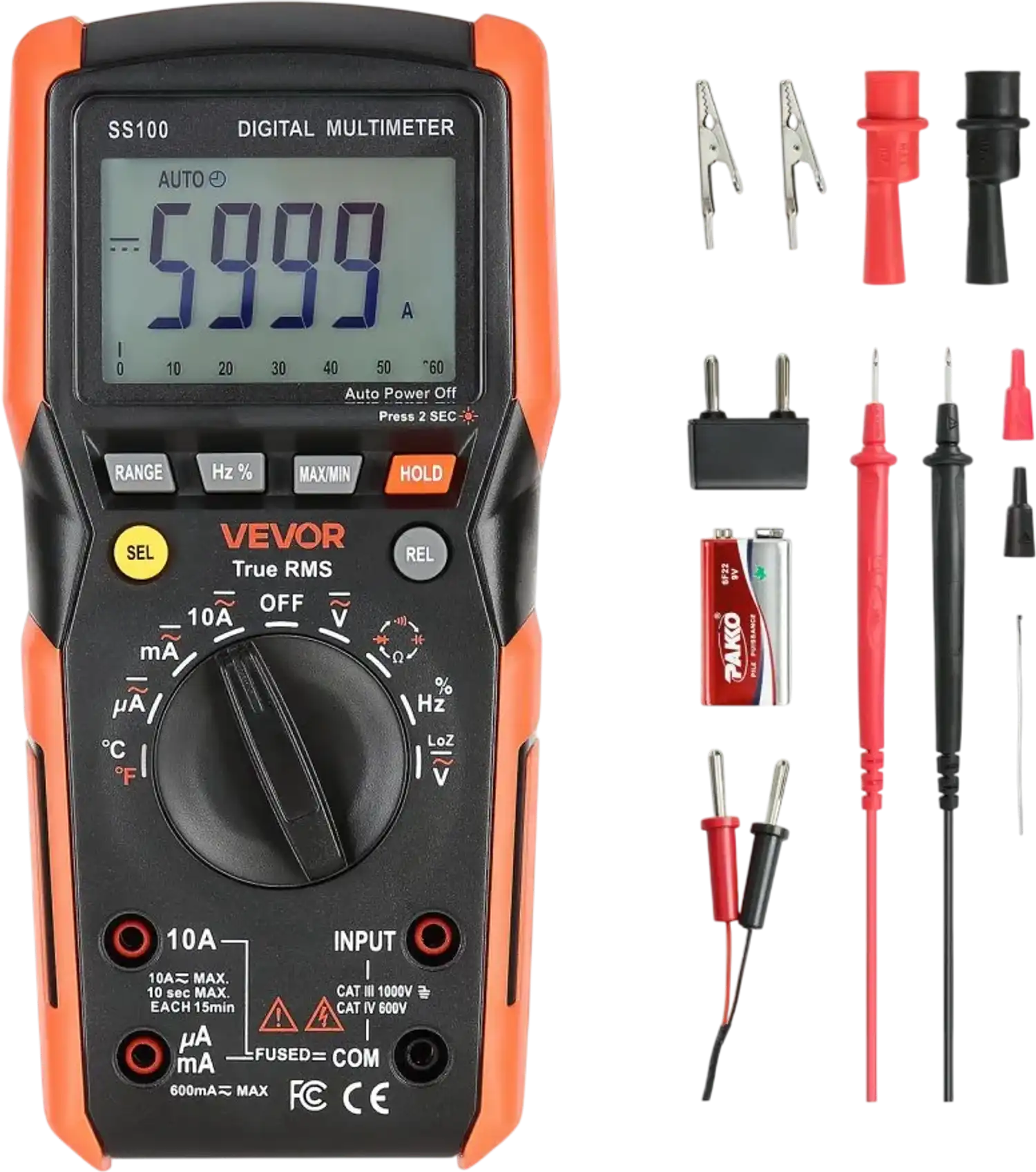 Vevor Multimeter 6000-Count TRMS Digital Auto-Ranging Voltmeter Current Tester New