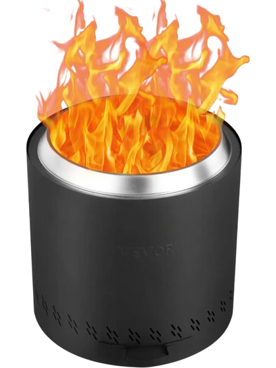 VEVOR Smokeless Fire Pit Stove Bonfire, H: 15.4 in x Dia: 15.7 in ,Wood Burning Fireplaces with Removable Ash Pan, SUS430 Stainless Steel Inner Portable Outdoor Firepit,for Outdoor Patio Camping