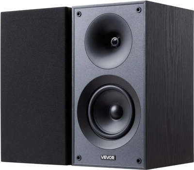 VEVOR Passive Bookshelf Speaker, 300W, Book Shelf Stereo Speakers with 5.25-Inch Woofer and 1-Inch Tweeter, Detachable Grille, 65Hz-20KHz Frequency Response, Wooden Enclosure, for Home Theater (1 Pair)