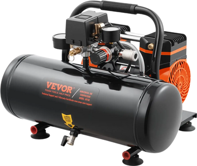 VEVOR Air Compressor, 2 Gallon Steel Tank, 1HP 2.1 CFM 8bar Oil Free Air Compressor & Max. 120PSI Pressure, 81dB Ultra Quiet Portable Compressor, for Auto Repair, Tire Inflation, Spray Painting