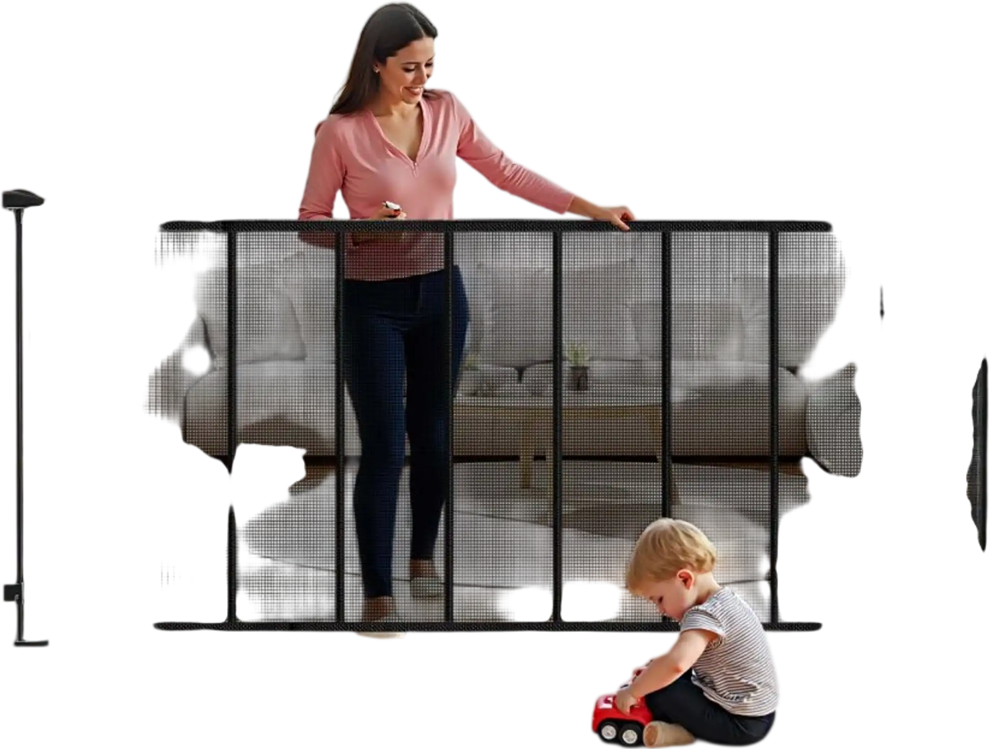Vevor Baby Gate Extra-Wide Retractable Mesh Safety Gate 163.3