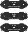 VEVOR Electric Edger Blades, 8.8-inch Length, 3-Pack Replacement Blades, 65Mn High-Carbon Steel with Electrophoretic Coating, Multi-Serrated Sharp Edge, Compatible with the VEVOR ASYTM01230 Edger
