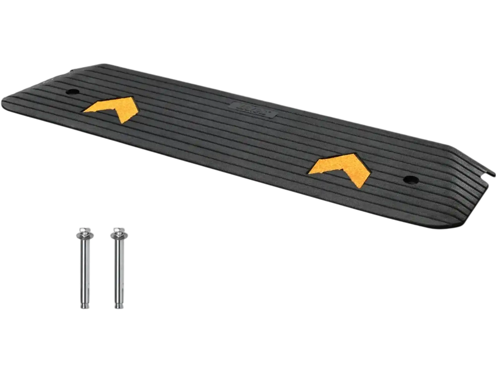 VEVOR Upgraded Rubber Threshold Ramp, 1" Rise Wheelchair Ramp Doorway, Natural Curb Ramp Rated 33069 lbs Load Capacity, Non-Slip Textured Surface Rubber Curb Ramp for Wheelchair and Scooter