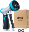 VEVOR Hose Nozzle, 10 Adjustable Spray Patterns, Metal Water Hose Nozzle with Comfortable Ergonomic Grip, Garden Hose Nozzle Sprayer with Flow Control for Watering Plants & Lawns, Washing Cars & Pets