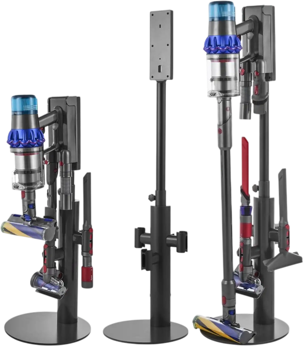 VEVOR Vacuum Stand, Compatible With Dyson V7 V8 V10 V11 V12 V15 SV10 SV12 SV14 SV18 SV21 Upright Vacuum Cleaners & Accessories, Stable Vacuum Stand Holder with 3 Clips and Adjustable Height