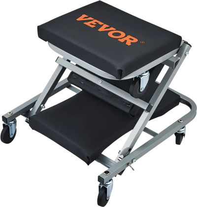 VEVOR Z-Creeper Seat, 2 in 1 Rolling Folding Car Creeper/Stool, 300 lbs Capacity Mechanic Creeper, Low Profile Creeper with 6 pcs Wheels for Garage, Shop, Auto Repair, Lay Down or Sit, Black
