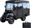 VEVOR Golf Cart Cover, Visible Full-Enclosure 2+2/4 Passenger Golf Cart, 420D Waterproof Oxford Fabric Club Car Cover Fits Most Carts Club Car, Yamaha, EZGO, Honda, PVC Coating & Windproof Hook Design
