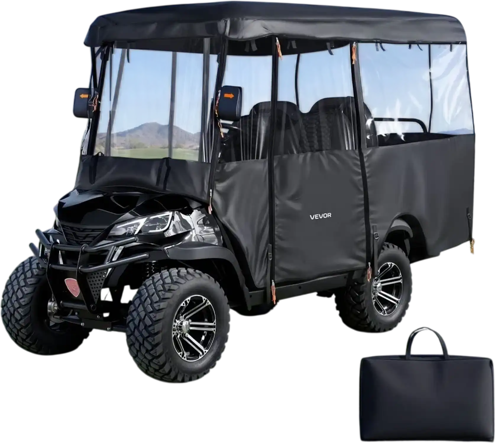 Vevor Golf Cart Cover Visible Full Enclosure 2+2/4 Passenger 420D Waterproof Oxford Fabric New