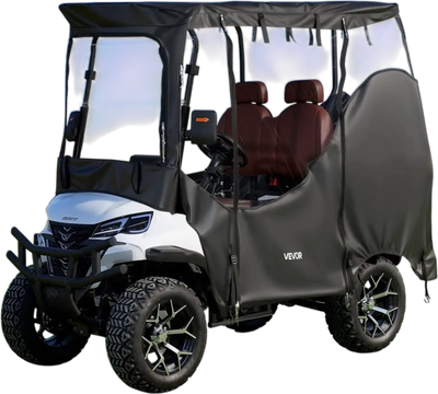 VEVOR Golf Cart Cover, Visible Full-Enclosure 2&2+2 Passenger Golf Cart, 600D Waterproof Oxford Fabric Club Car Cover Fits Most Carts Club Car, Yamaha, EZGO, Honda, PVC Coating & Windproof Hook Design