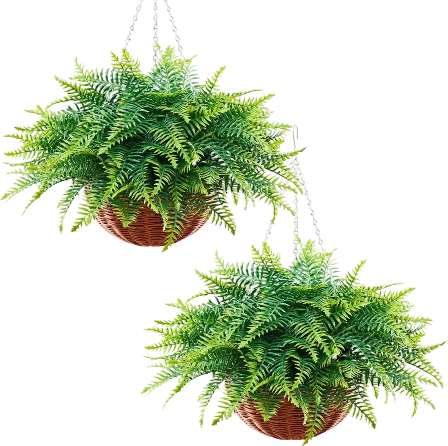 Vevor Artificial Ferns 2 Pcs Fake Hanging Boston Fern Bush 23