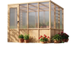 VEVOR Wooden Greenhouse 6'x8' Fir Wood Walk-In Greenhouse Kit Sloped Roof, for Outdoor Garden Backyard, Heavy Duty Green House with Polycarbonate Panels, Foldable Shelves, Tool Rails & Lockable Door