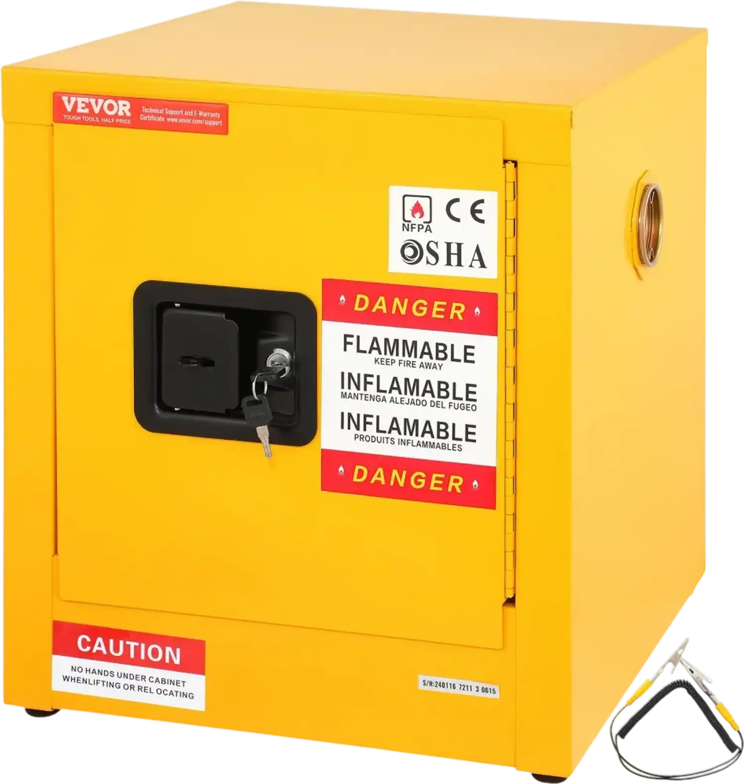 Vevor Flammable Safety Cabinet 11 Gallon Cold-Rolled Steel Storage Cabinet New