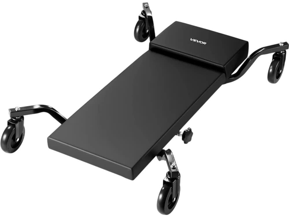 VEVOR 40 in Mechanic Creeper with 4 Large Wheels, 400 lbs Low Profile Under Car Garage Roller, Rolling Creeper with Raised Headrest, Manual Brake for Auto Repair