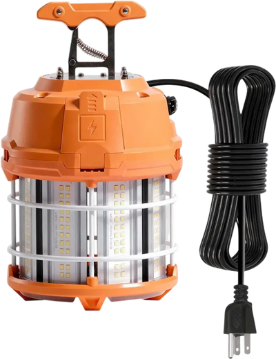 VEVOR LED Temporary Work Light, 60W, 8200 lm, 5000K Durable & Water-Resistant, Linkable up to 12 Units, Ceiling or Stand Job Site Illumination for Construction Sites, Workshops, Indoor & Outdoor Use