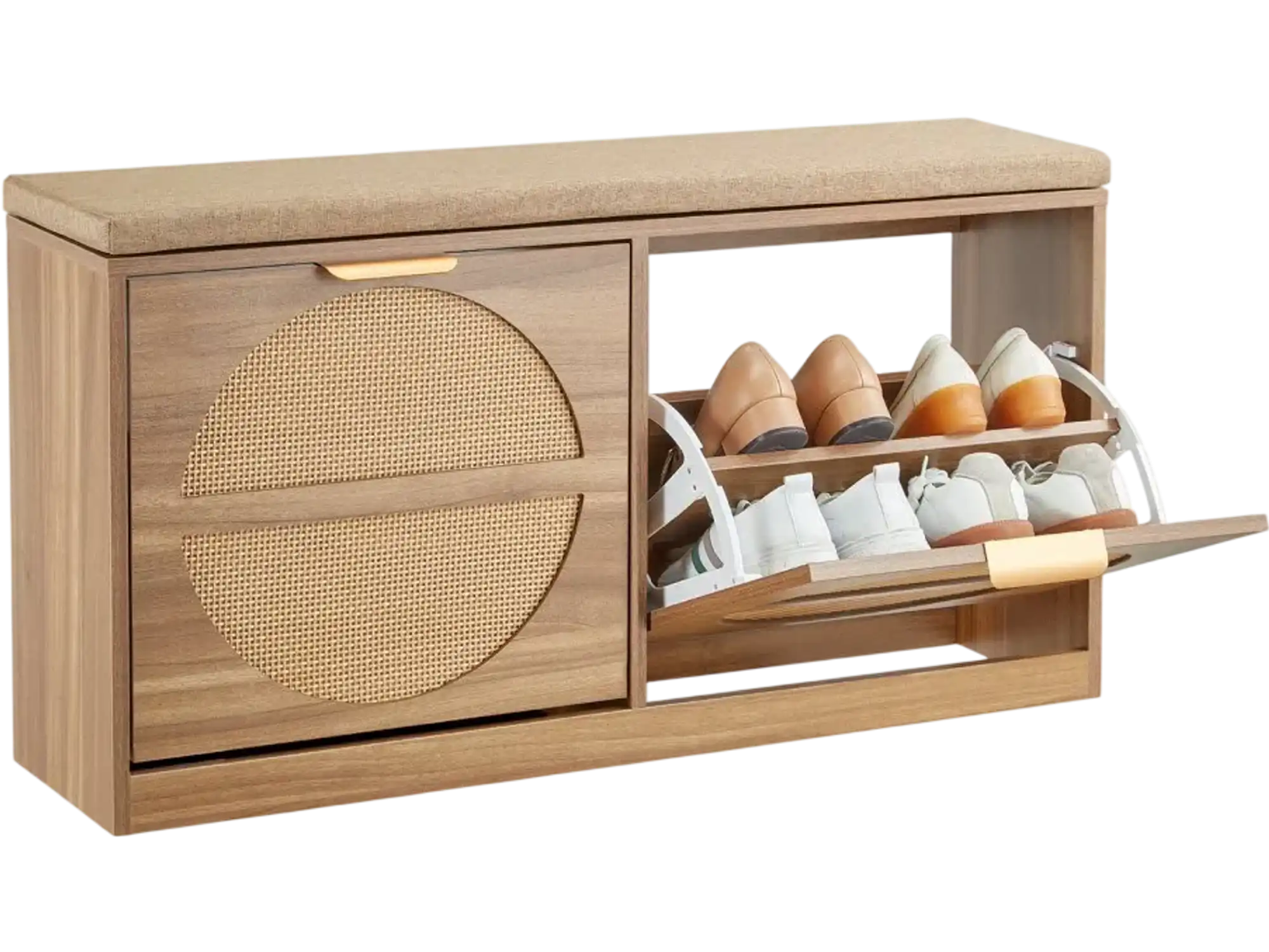 Vevor Shoe Bench Entryway Storage Bench with 2 Flip Drawers 38.9