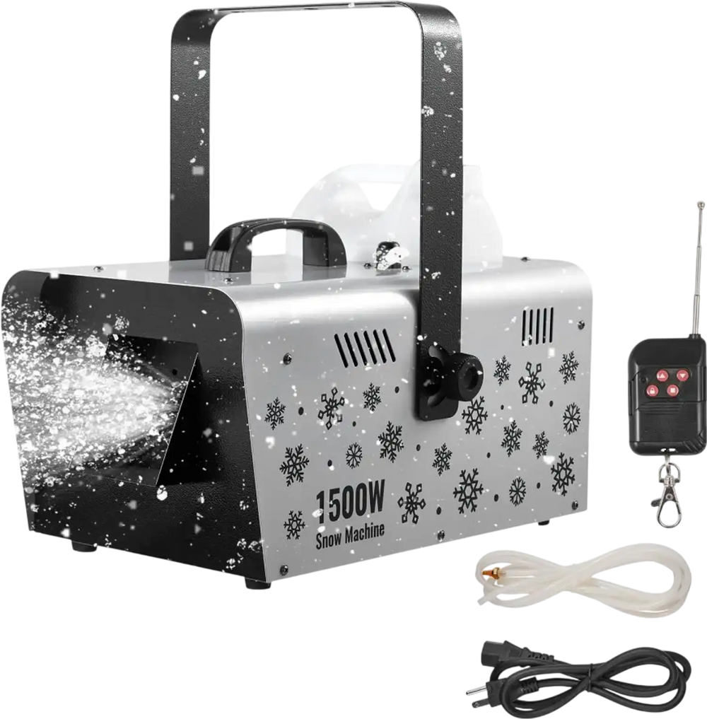 VEVOR Snow Machine, 1500W Handheld/Hanging Snow Maker By Wireless Remote Control, Portable Snowmaking Machine, High Output Snowflake Maker with 5L Tank for Christmas Party Wedding Stage Effects