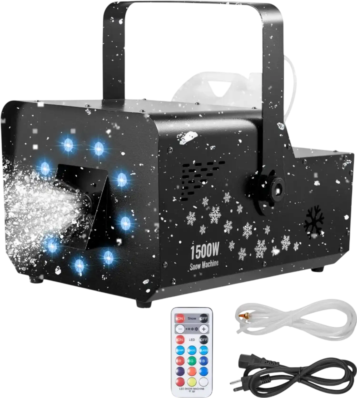 Vevor Snow Machine 1500W Portable Artificial Snow Maker with LED Lights New