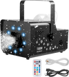 VEVOR 1500W Snow Machine with RGB DMX512 Signal Control, 9 LED Lights, Wireless Remote, High Output Snowflake Machine with 5L Tank, Portable DJ Stage Snow Maker for Christmas Parties Stage Effects