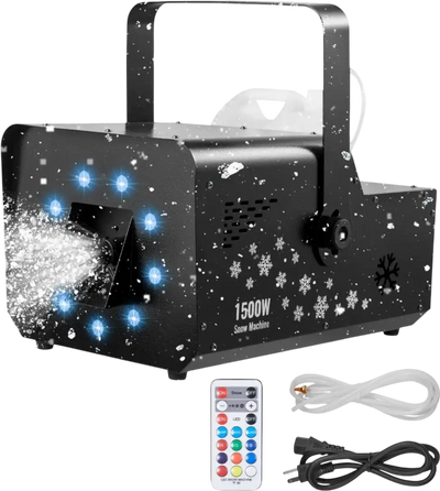 Vevor Snow Machine 1500W Portable Artificial Snow Maker with LED Lights New