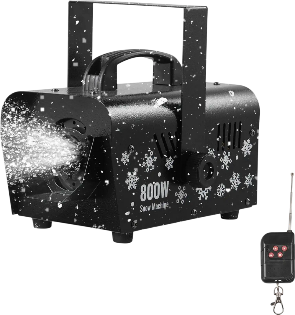 VEVOR Snow Machine, 800W Handheld/Hanging Snow Maker, Portable Wireless Remote Snowmaking machine with 1L Tank & Handle, Outdoor & Indoor Snowflake Maker for Christmas Party Stage Effect