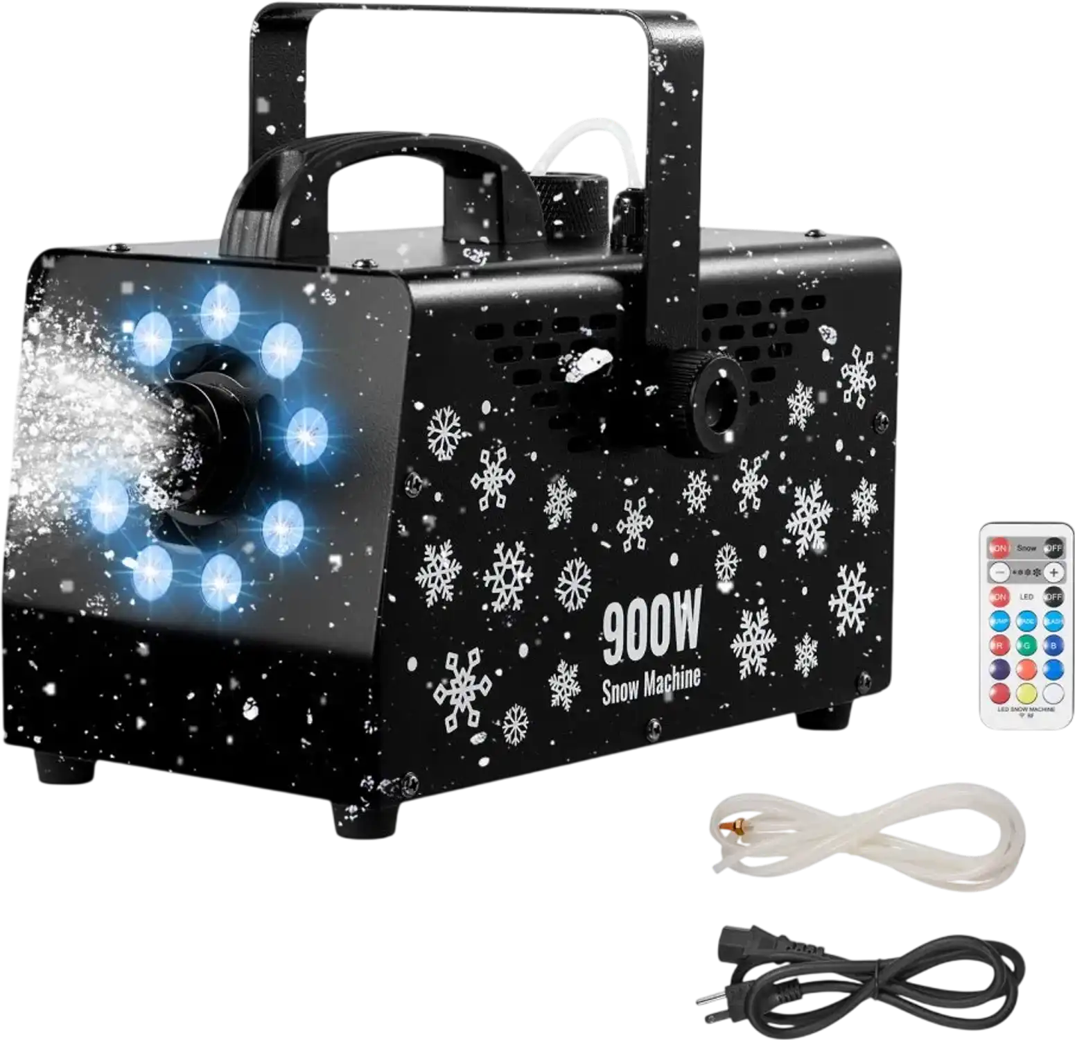 Vevor Snow Machine 900W LED Wireless Remote Fake Snow Maker New