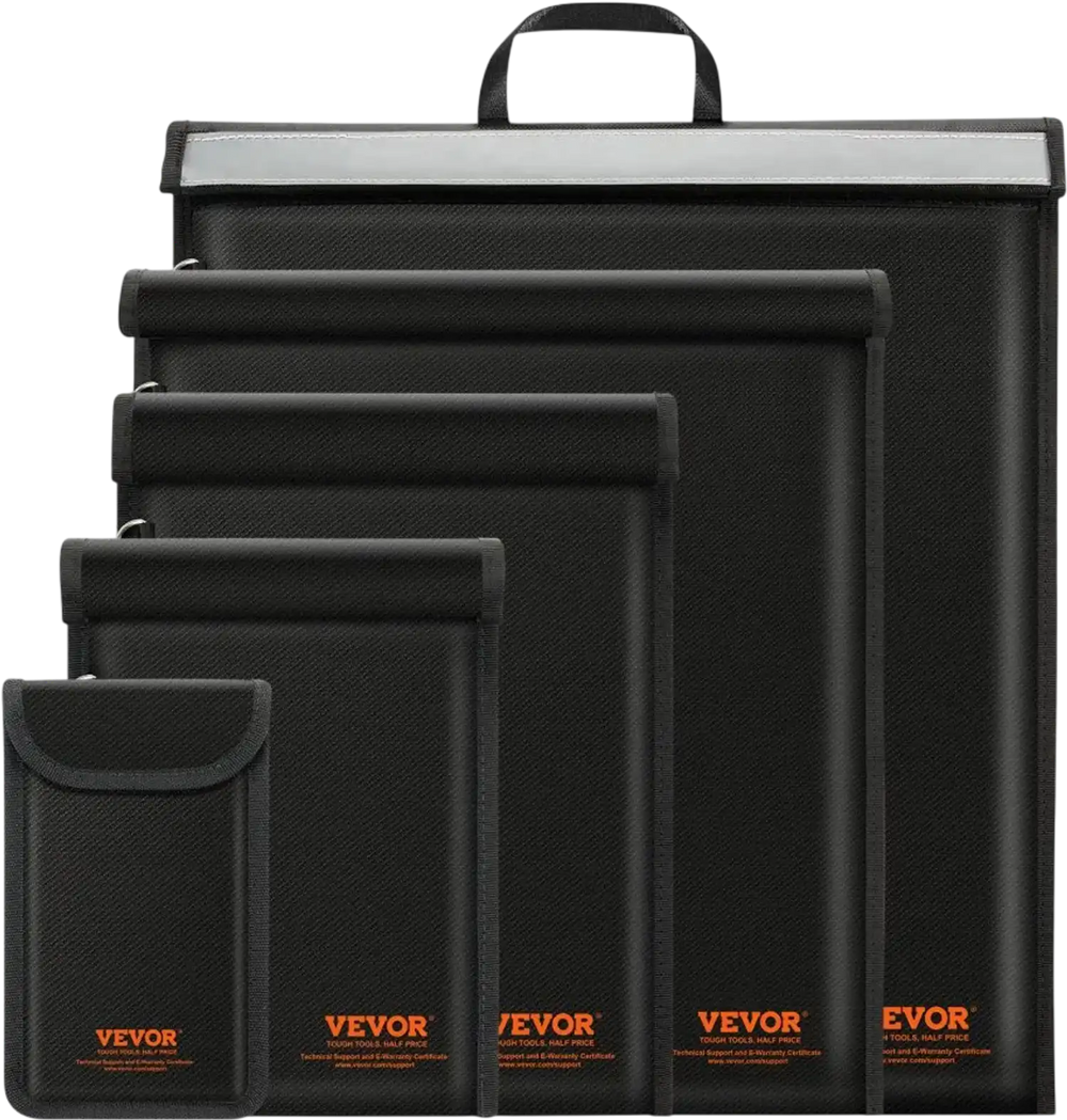 VEVOR Faraday Bag, 4 Pack Faraday Pouch Set for Laptop(16.9x15"), Tablet(13x10.2"), Phone(7.87x4.7") & Radio(10.6x7.8"), Fireproof Signal Blocking Holder Faraday Pouch for Anti-Theft & Anti-Hacking