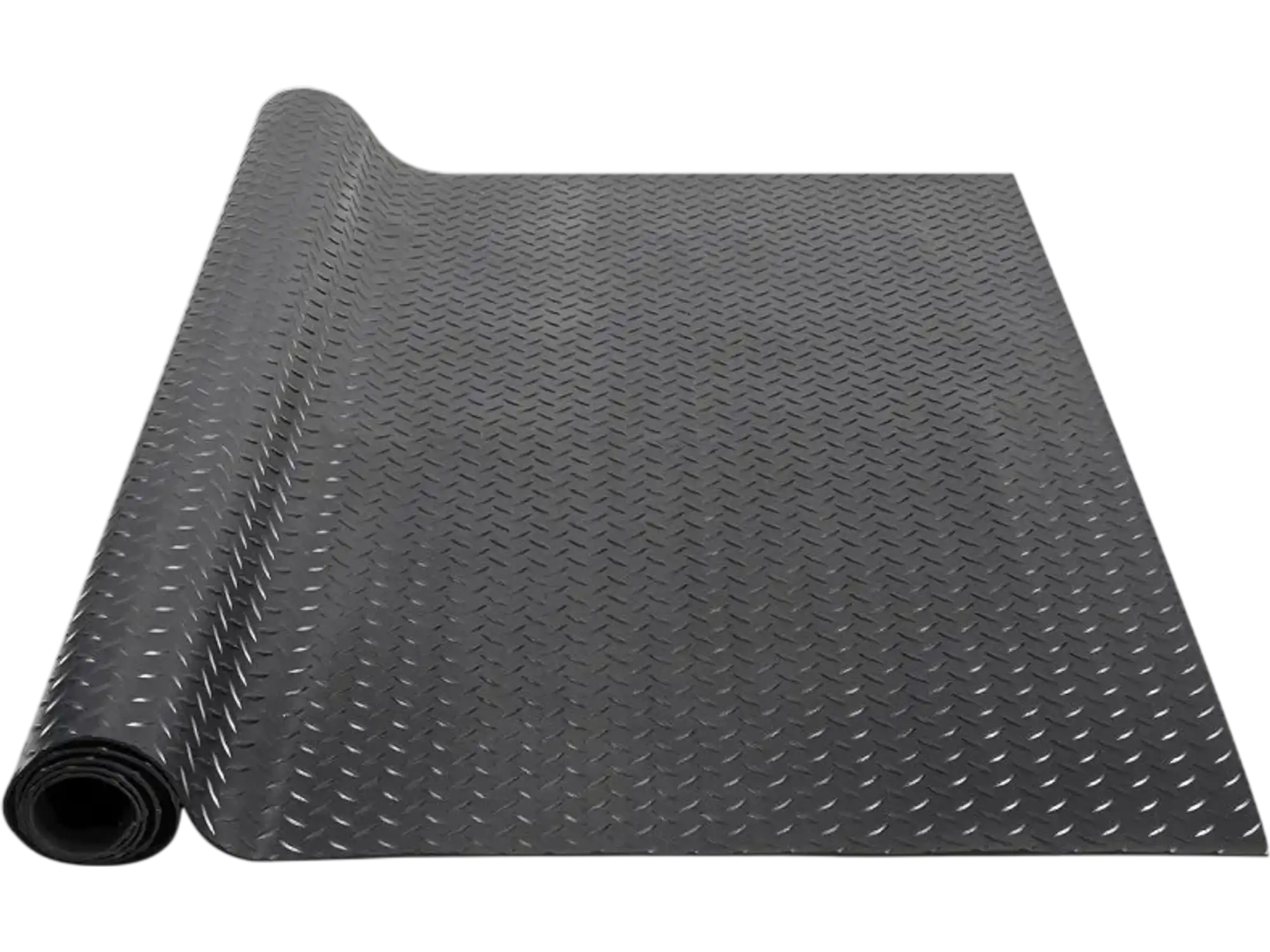Vevor Garage Floor Mat Diamond-Plate Rubber Flooring Roll 3 mm x 4' x 8' Black New