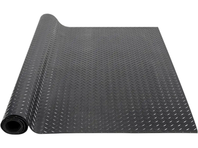 Vevor Garage Floor Mat Diamond-Plate Rubber Flooring Roll 3 mm x 4' x 8' Black New
