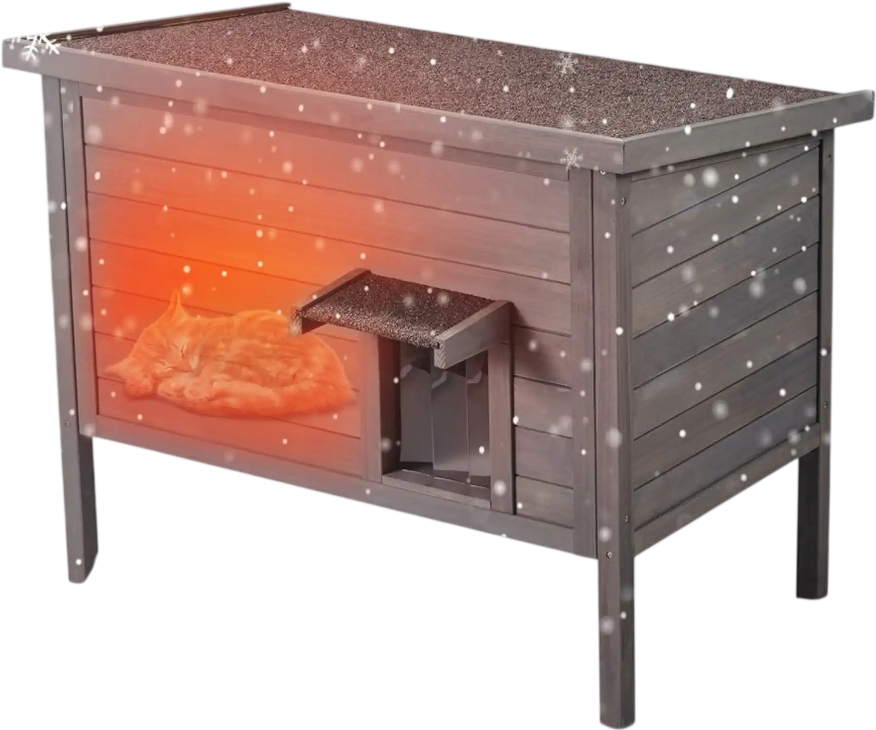 Vevor Cat House Outdoor Weatherproof Wooden Feral Shelter 34