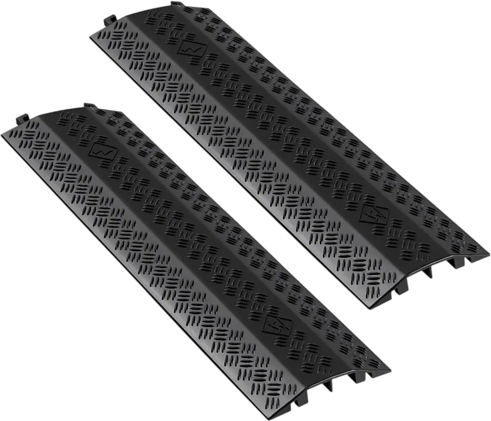 VEVOR Drop Over Cable Cover, 17,500 lbs/Axle Load Capacity, Heavy Duty Cable Hose Protector Ramp, Floor Cord Protector Cover, for Indoor High Walking Traffic Areas, Home, Office, Warehouse, 2 Pack