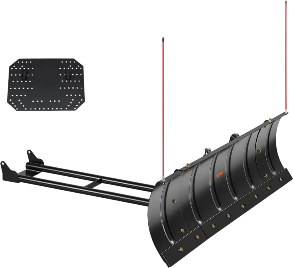 VEVOR Snow Plow Kit 43 in/60 in Width Adjustable Universal Plow Attachment, for Most ATVs and UTVs, Height & Left-Right Adjustable, 3 Mount Options, Steel ATV Scrape Blade, Efficient Snows Clearing