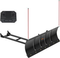 VEVOR Snow Plow Kit 48 in Universal Plow Attachment 3 Mount Options Black, for Most ATVs and UTVs, Height & Left-Right Adjustable, Quick to Detach, Steel ATV Scrape Blade, Efficient Snows Clearing