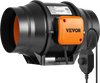 VEVOR Inline Duct Fan, 6-Inch 400 CFM with Variable Speed Controller, Quiet AC-motor Ventilation Exhaust Fan for Cooling Booster, Grow Tents, Hydroponics
