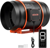VEVOR Inline Duct Fan, 807 CFM 8 inch EC Motor Ventilation Fan with 3-Speed Circulation, 10-Speed PWM Controller, Timer-Controlled Operation, Cooling for Grow Tents, Indoor Gardening, Hydroponics