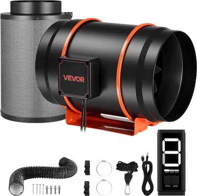Vevor Inline Duct Fan Kit with Carbon Filter 8