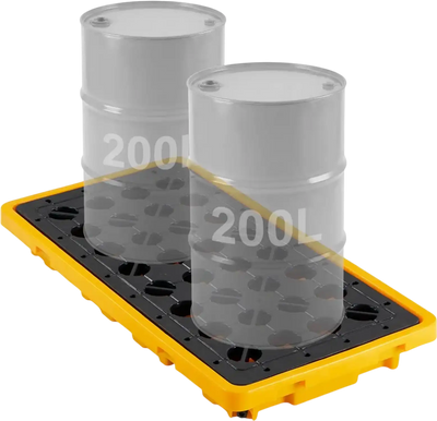 Vevor Spill Containment Pallet 2-Drum Low-Profile Modular Platform 21 gal Yellow New