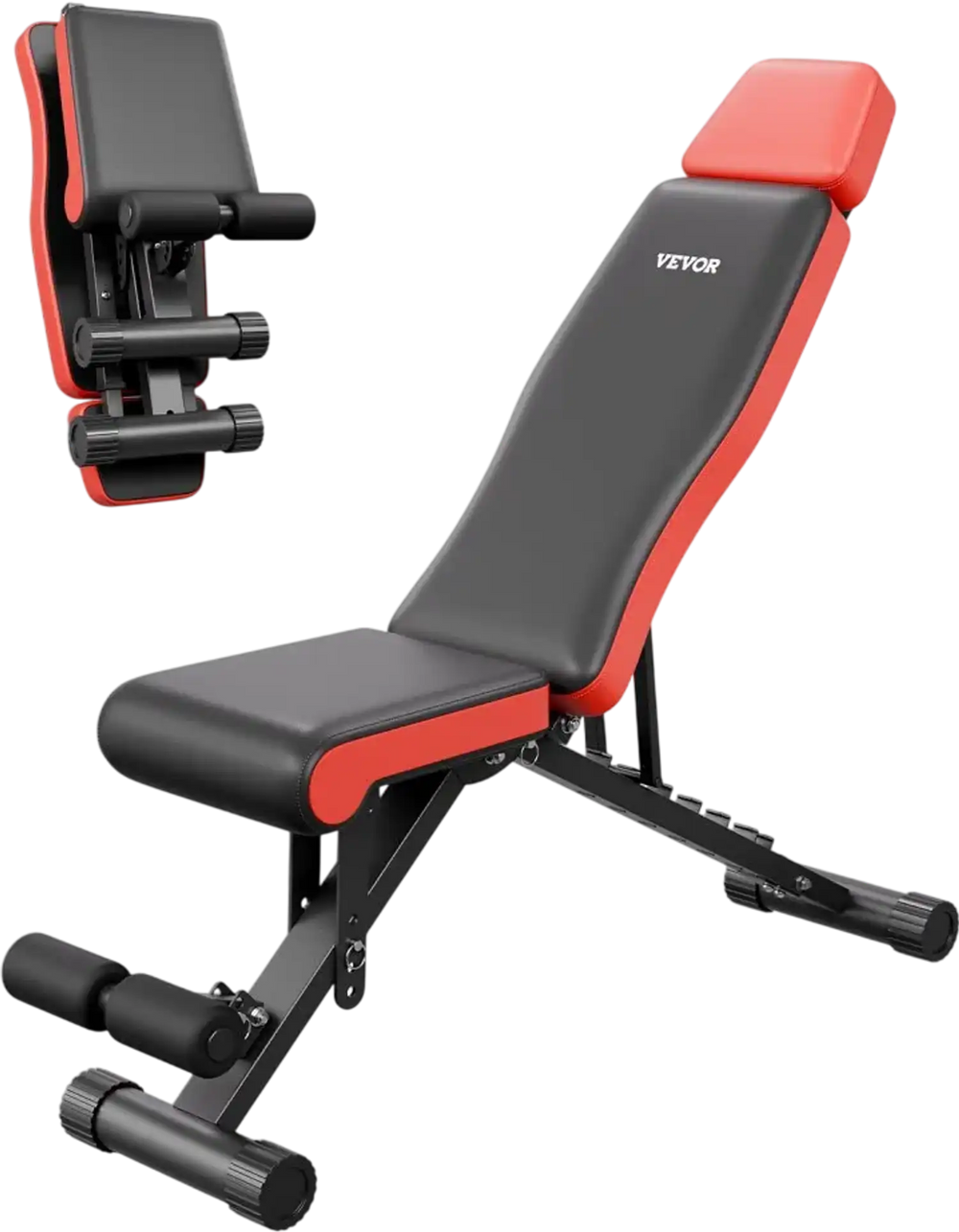 VEVOR Weight Bench, 660lbs Adjustable Weight Bench Press for Full Body Workout, Exercise Sit up Bench for Home Gym Strength Training, Flat Bench with Extended Head/Neck Protection & Quick Folding