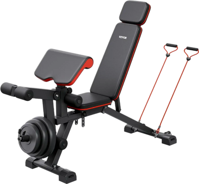 Vevor Weight Bench Adjustable Full Body Workout Bench with Leg Extension New
