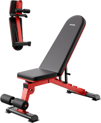 VEVOR Weight Bench, 1200lbs Heavy Duty Stable Weight Bench Press for Full Body Workout, Adjustable Exercise Sit up Bench for Home Gym Strength Training, Flat Bench with Quick Folding & Fast Adjustment