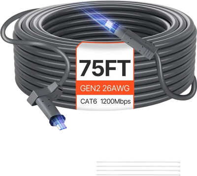 Vevor Extension Cable Starlink Gen 2 75' CAT6 Replacement Cable New