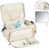 VEVOR Breast Pump Bag, Breast Feeding Bag with Waterproof Mat, Fits for S1/S2, Pumping Accessories & Breastmilk Storage, Portable Pump Carrying Case for Work, Travel and Family Use, Beige