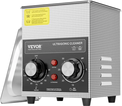 VEVOR 2L Ultrasonic Cleaner with Heater Timer & Basket, Professional Digital Sonic Cavitation Machine, 60W Cleaning Machine for Watch Instruments, Glasses, Coin, Metal Parts, Tool