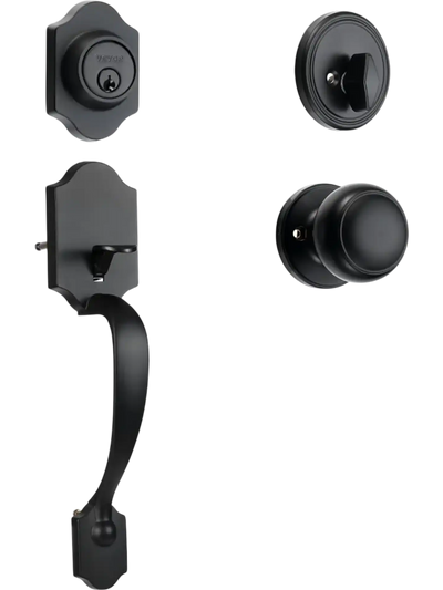 Vevor Front Door Lock Set Matte Black Single Cylinder Handleset with Interior Knob New