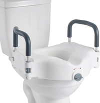 VEVOR Raised Toilet Seat with Arms, 300 lbs Load Capacity, 5-Inch Lift Height, Widened Commode Elevated Toilet Seat Riser with Padded Handles for Seniors, Elderly, Handicap, Disabled, and Adults Use